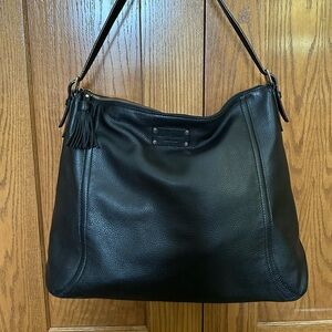 Kate Spade Black Leather Shoulder Tote Bag EUC